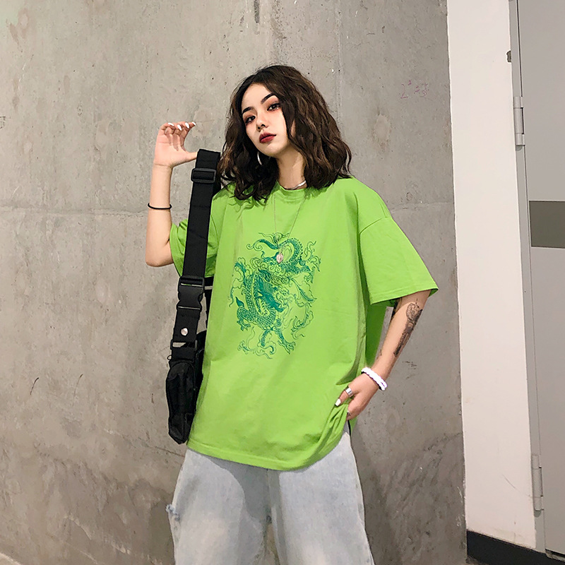 Title 6, Green Dragon Cotton Short Sleeve Print T-Shirt