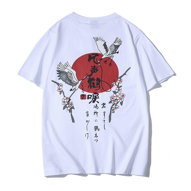 Title 3, White Crane Flying Summer T-shirt