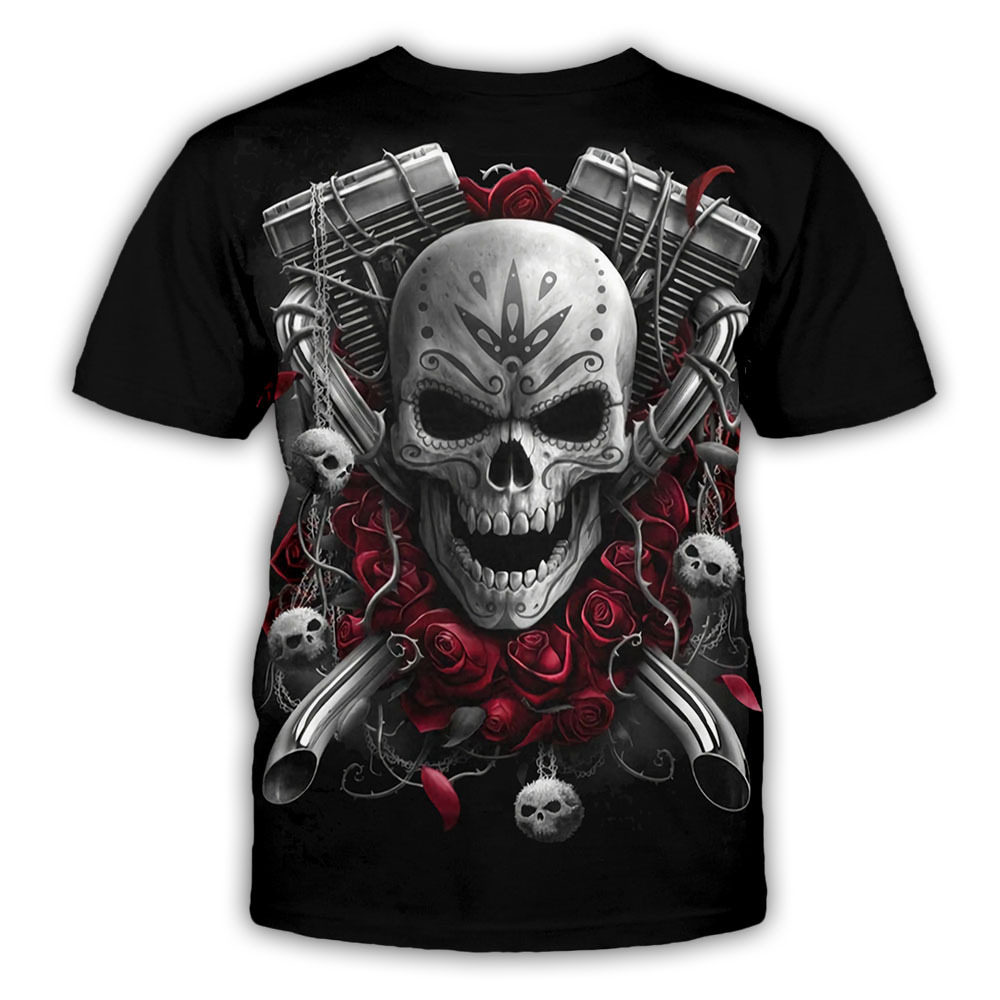 Title 11, Printed skull cool crew neck short sleeve T-shirt