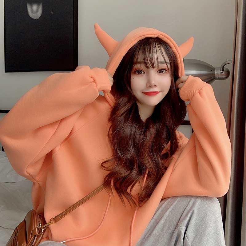 Title 40, Hooded loose sweatshirt with horns