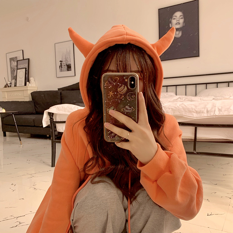 Title 46, Hooded loose sweatshirt with horns