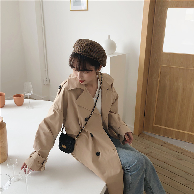 Title 8, Trench coat casual coreano com abotoamento dupl...