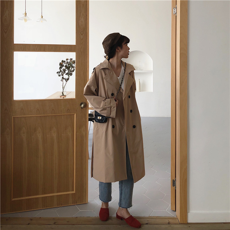 Title 12, Koreaanse casual trenchcoat met dubbele rij kno...