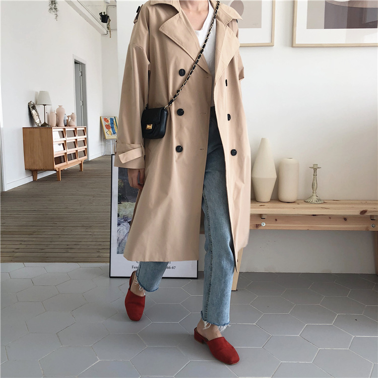 Title 14, Koreaanse casual trenchcoat met dubbele rij kno...