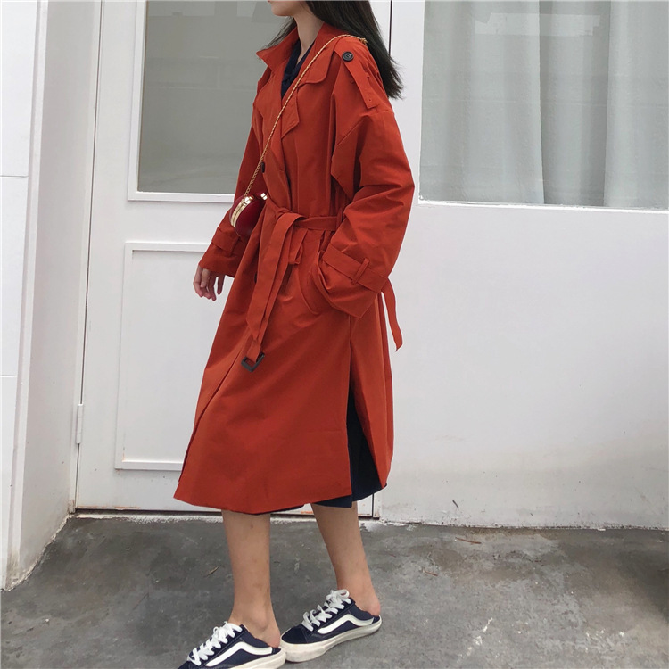 Title 24, Trench coat casual coreano com abotoamento dupl...