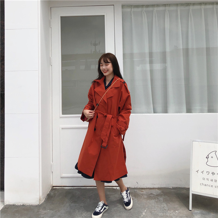 Title 25, Trench coat casual coreano com abotoamento dupl...