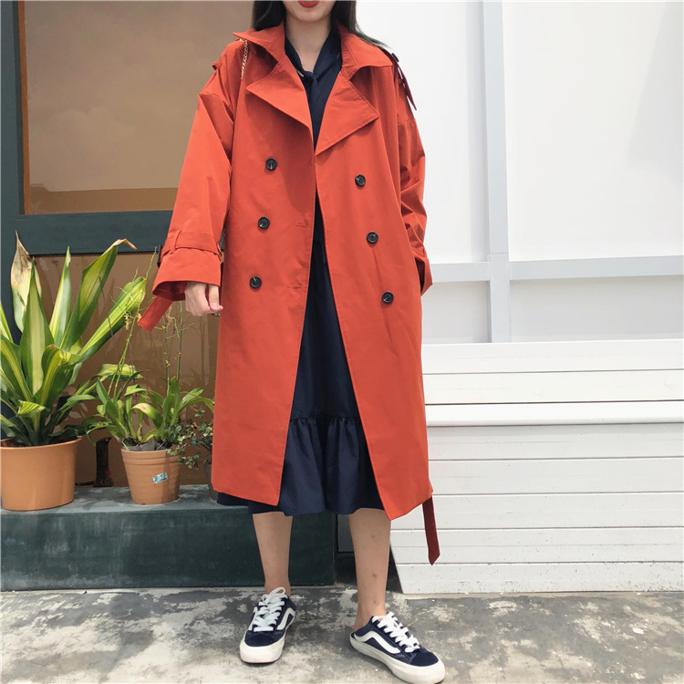 Title 28, Trench coat casual coreano com abotoamento dupl...