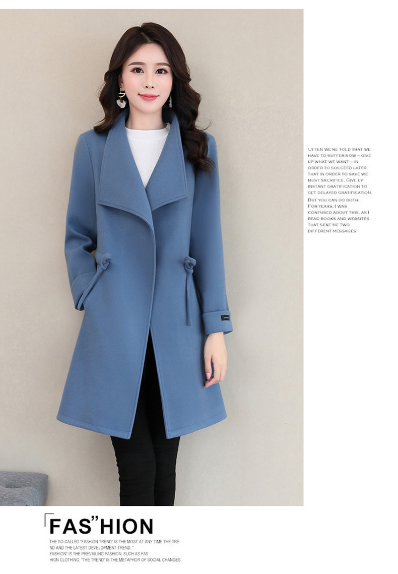 Title 2, Feminine wool coat with lapel, waist-defining d...