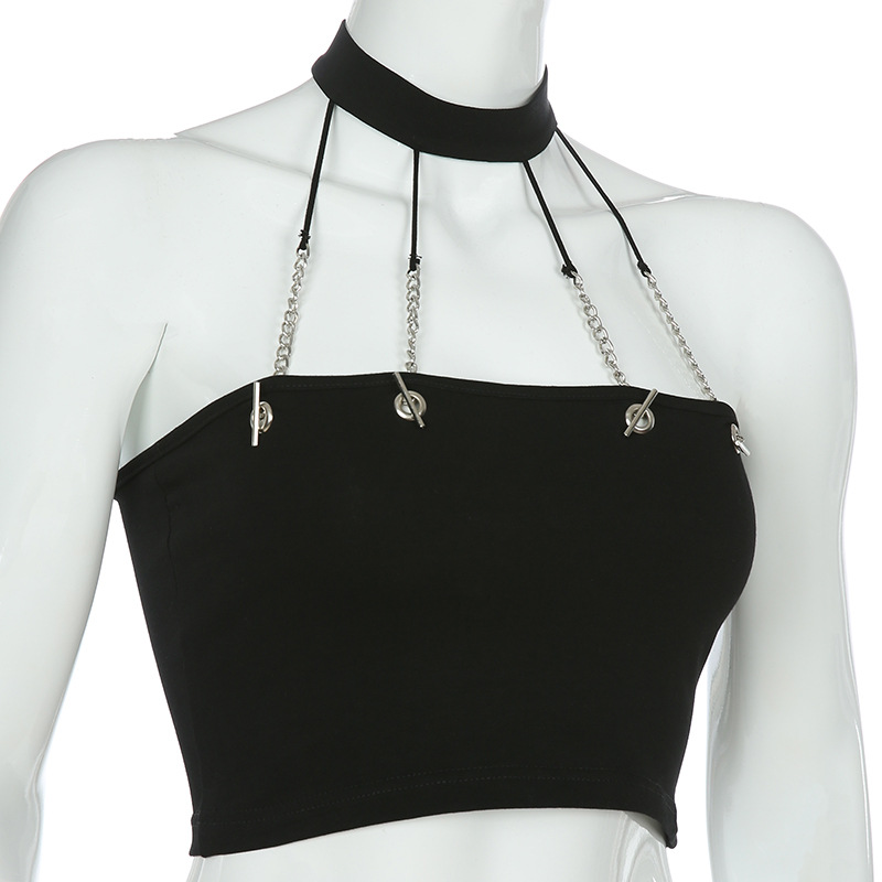 Title 9, Short sleeve halter chain vest