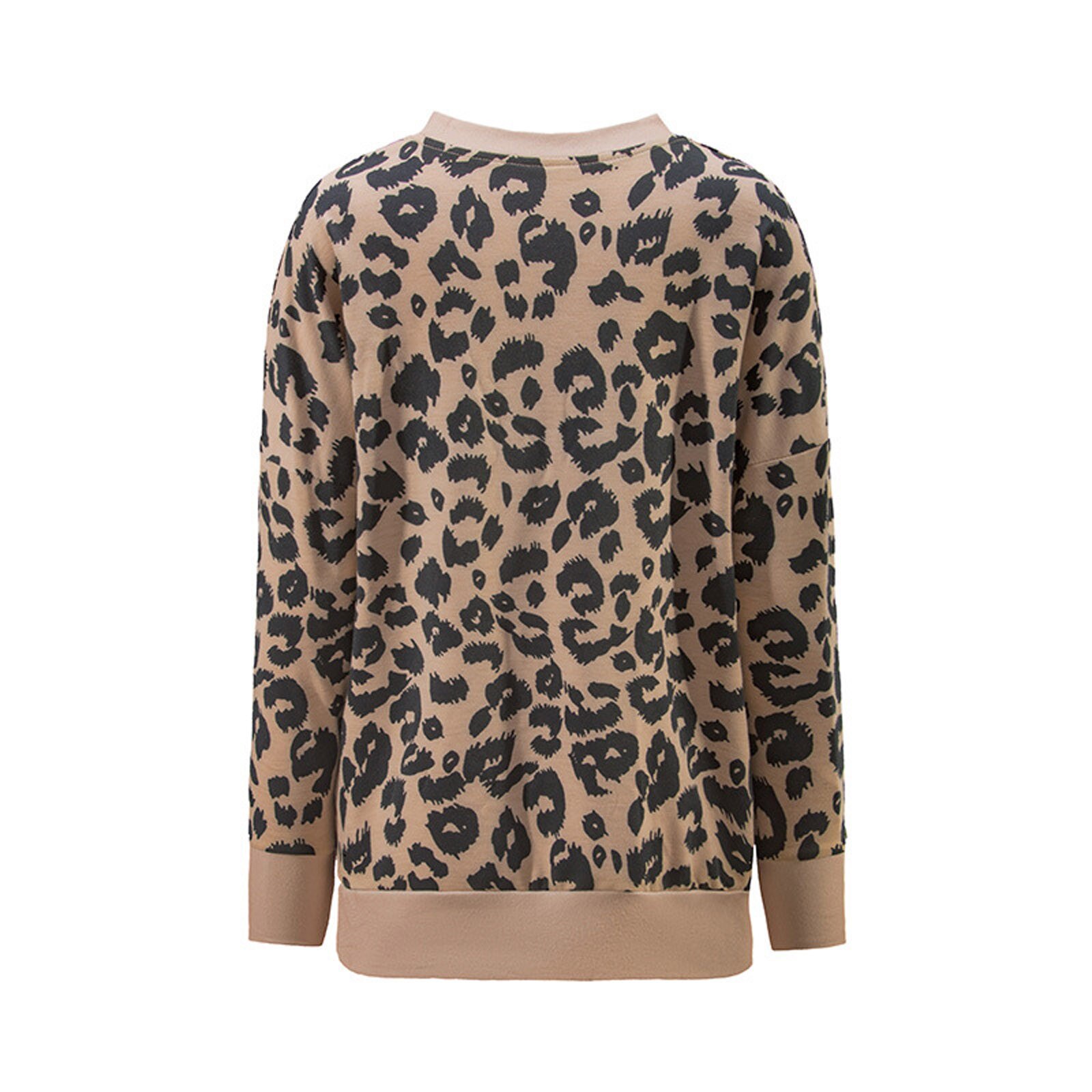 Title 11, Leopard print stitching long-sleeved loose sweater