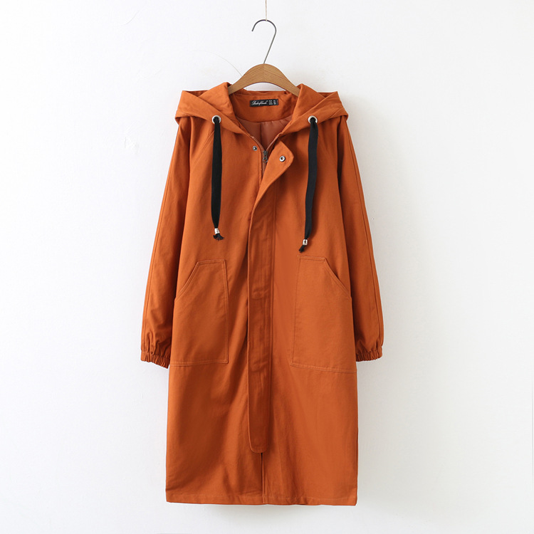 Title 2, Thin hooded long windbreaker casual long coat