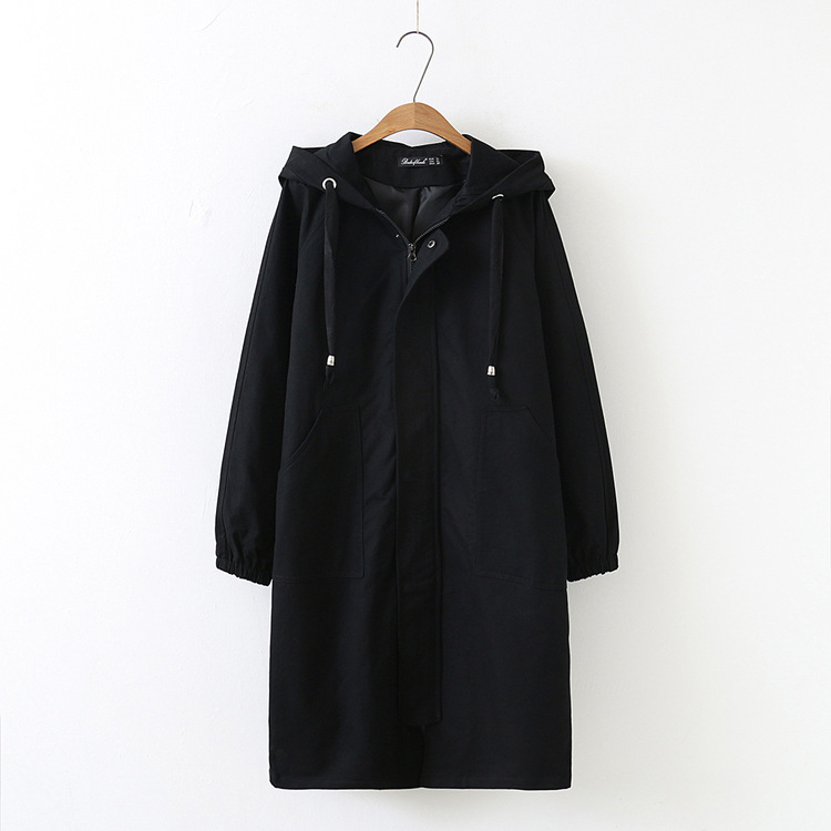 Title 3, Thin hooded long windbreaker casual long coat