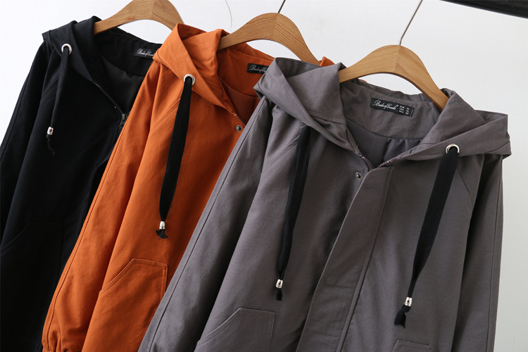 Title 6, Thin hooded long windbreaker casual long coat