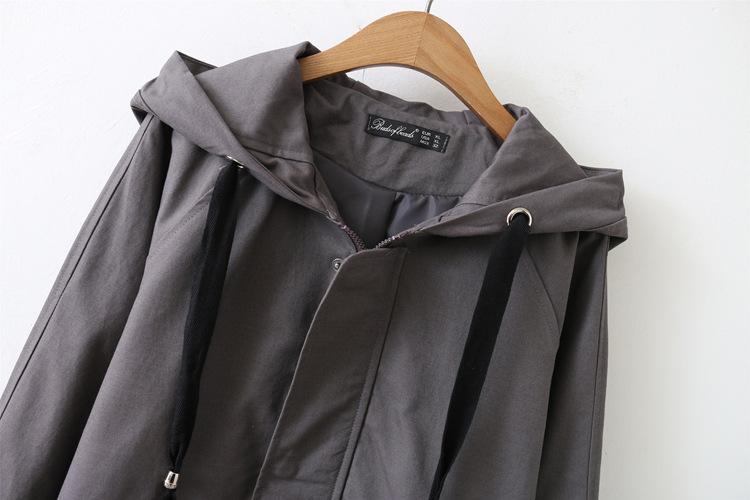 Title 7, Thin hooded long windbreaker casual long coat