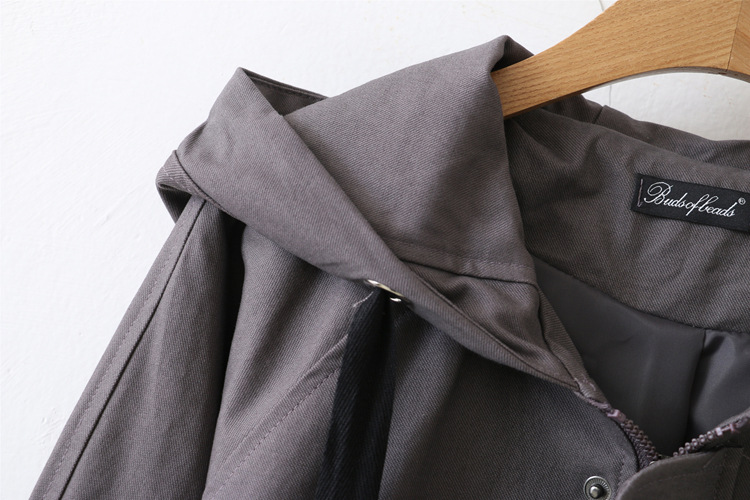 Title 8, Thin hooded long windbreaker casual long coat