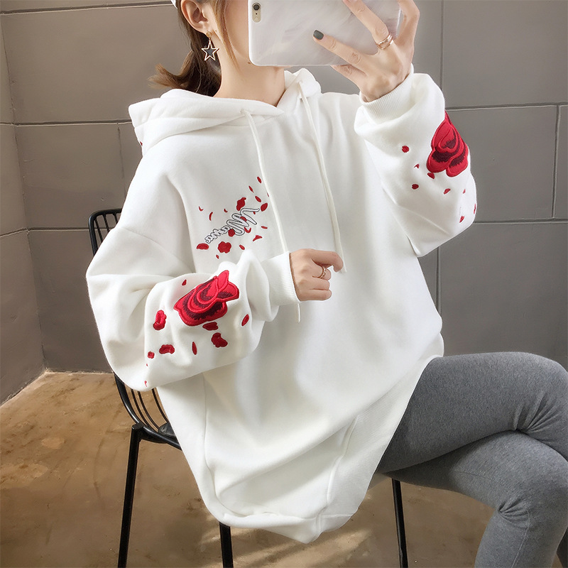 Title 4, Crane embroidery hooded long sleeves