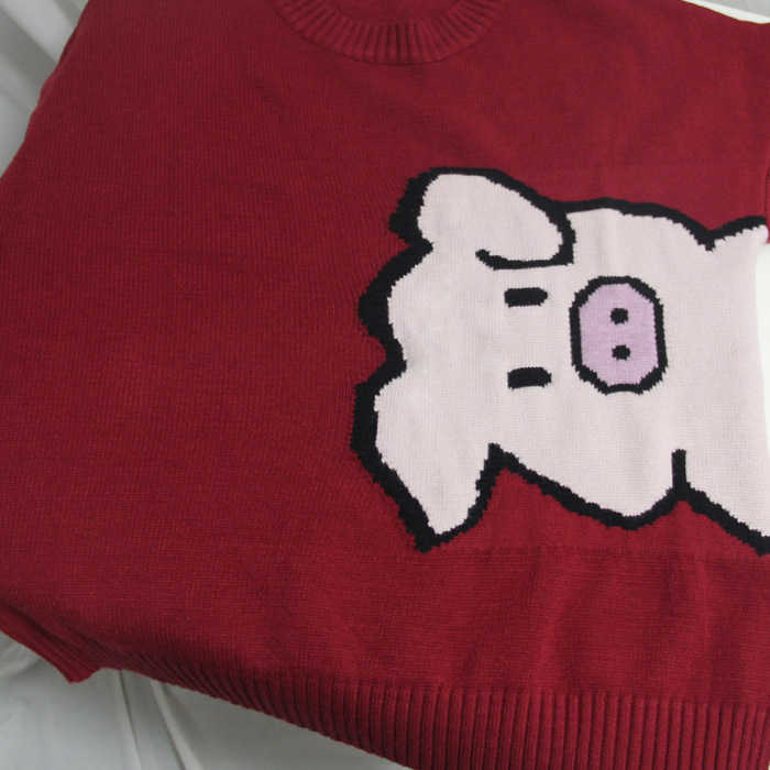 Title 1, Spring New Year red pig sweater