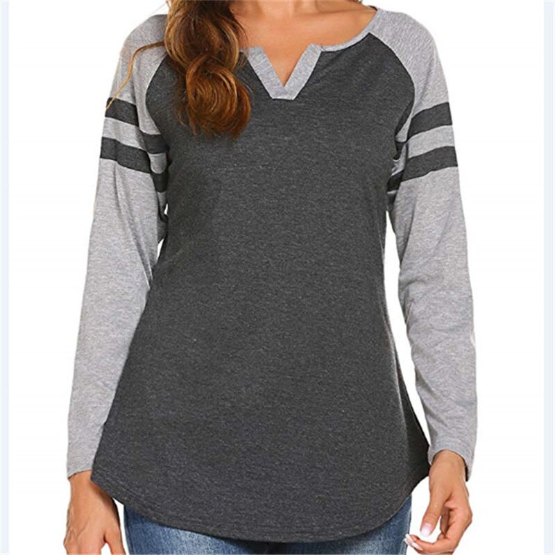 Title 3, Multicolor Striped Stitching Long Sleeve T-shirt