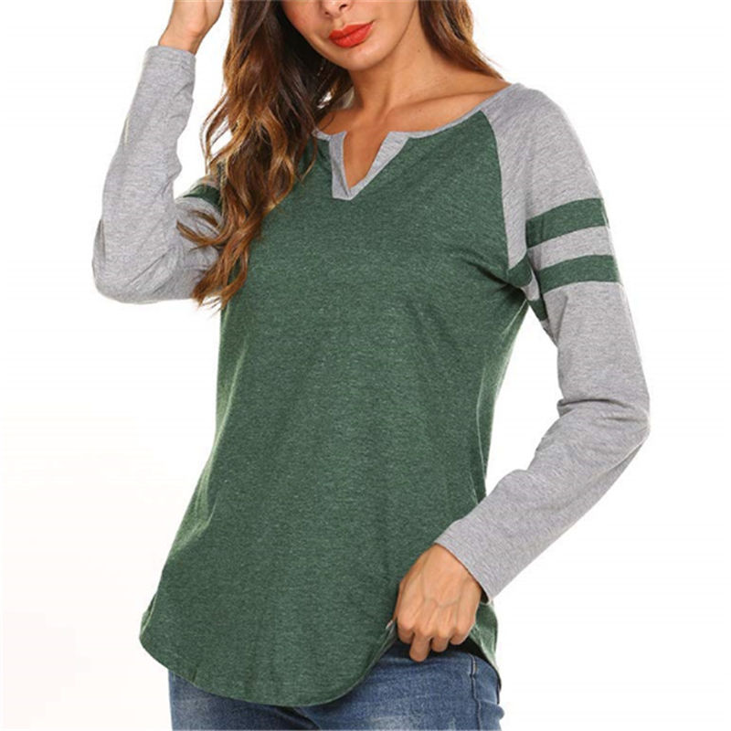 Title 4, Multicolor Striped Stitching Long Sleeve T-shirt