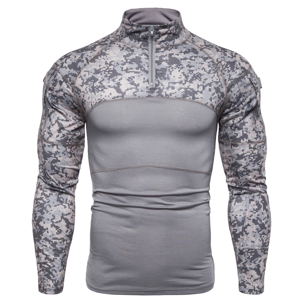 Title 2, Camouflage Panel Zipper T-shirt. Versatile and ...