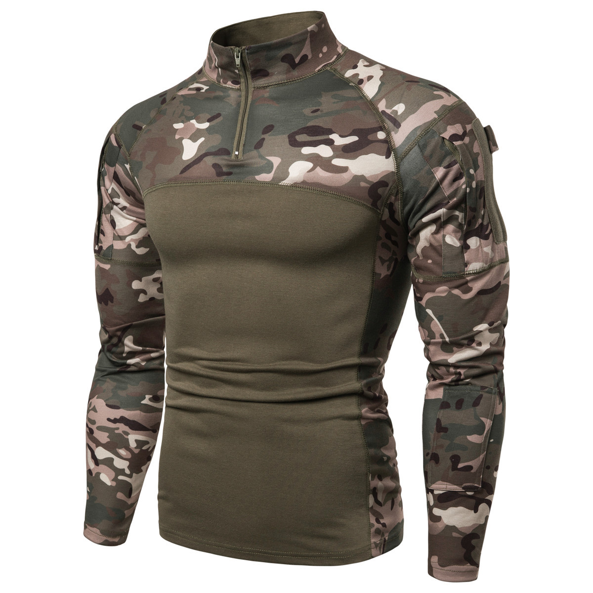 Title 6, Camouflage Panel Zipper T-shirt. Versatile and ...