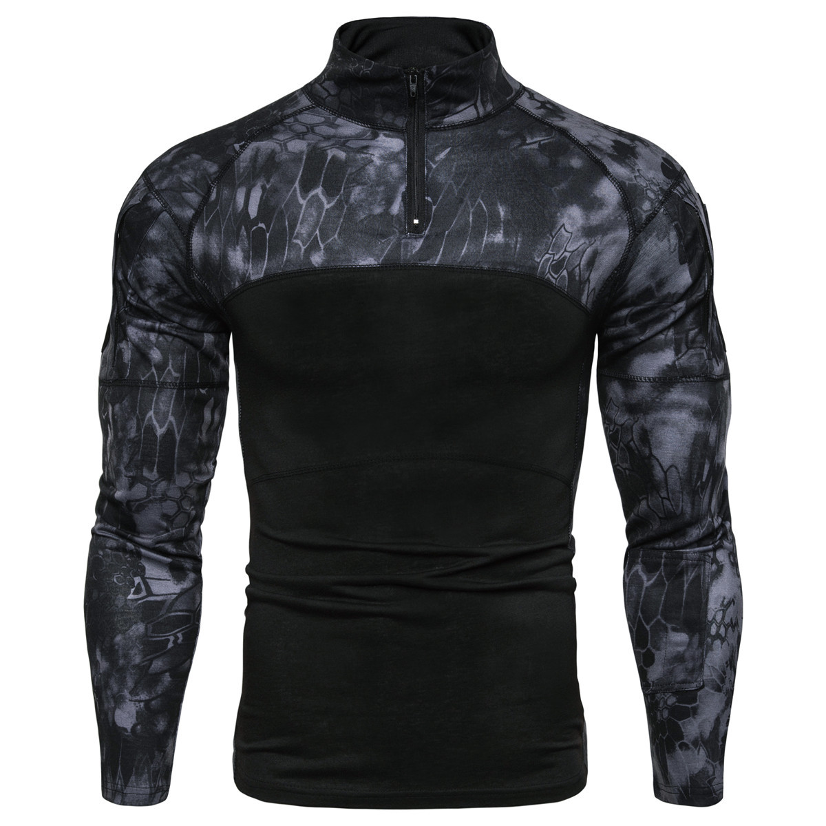 Title 8, Camouflage Panel Zipper T-shirt. Versatile and ...