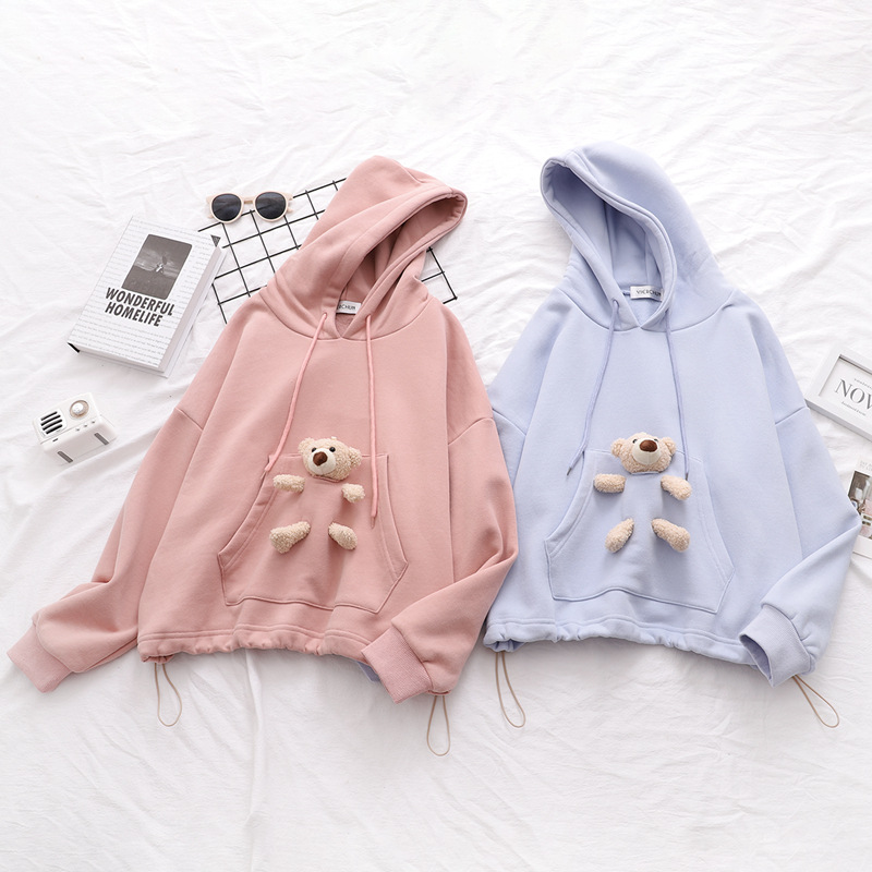 Title 2, Baby Bear Round Neck Plush Warm Sweater Jacket