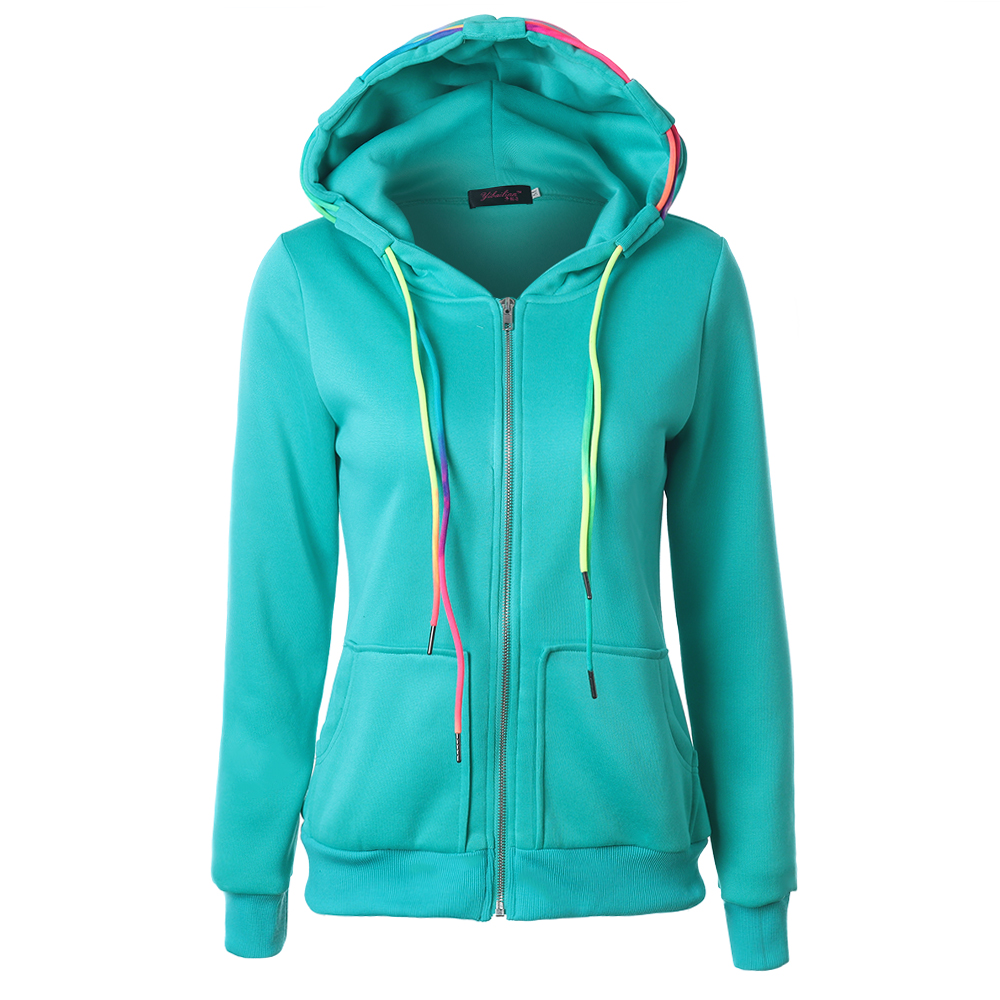 Title 13, Colorful Drawstring Hooded Zipper Pocket Cardig...