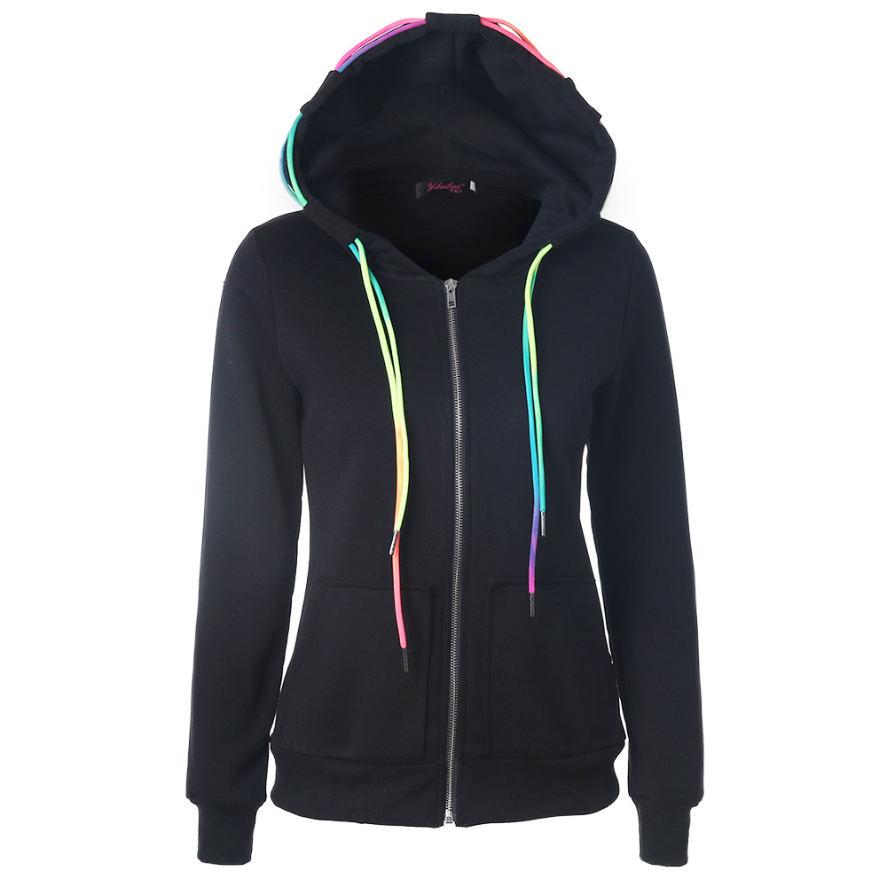 Title 21, Colorful Drawstring Hooded Zipper Pocket Cardig...