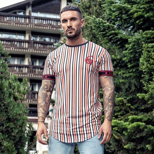 Title 2, Quick-drying striped casual sports T-shirt desi...