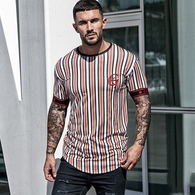 Title 3, Quick-drying striped casual sports T-shirt desi...