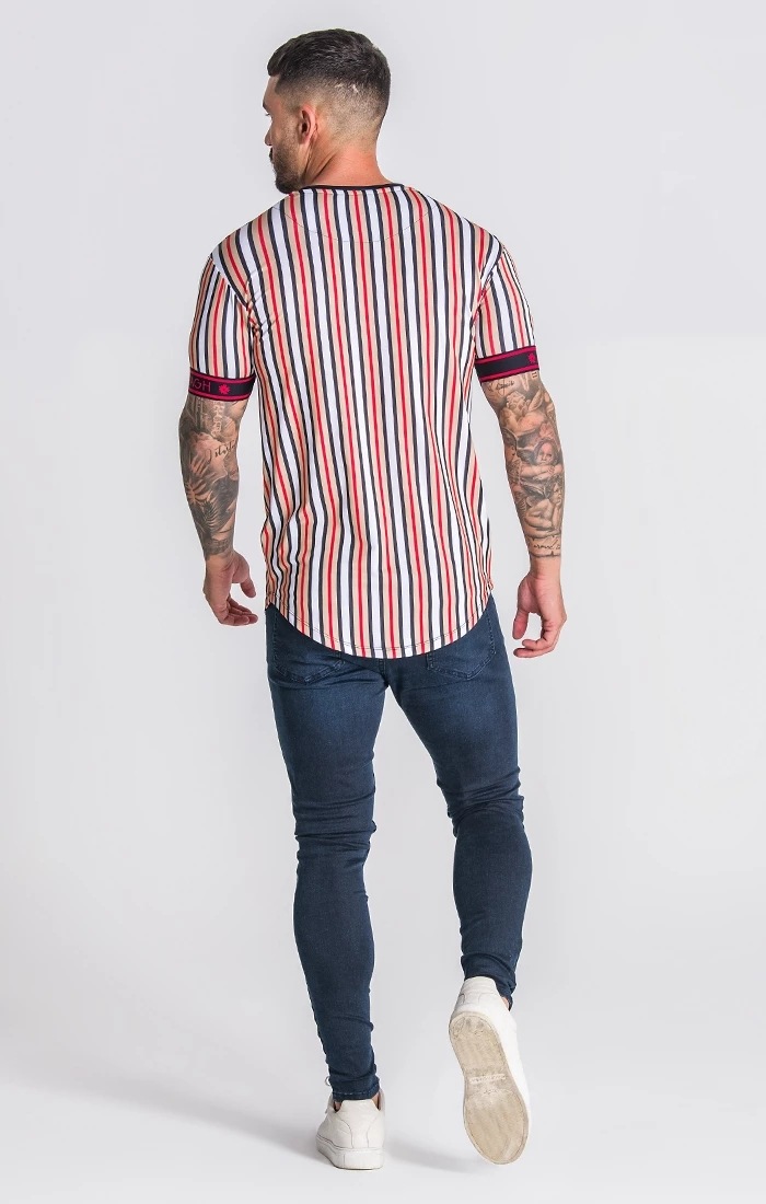 Title 6, Quick-drying striped casual sports T-shirt desi...