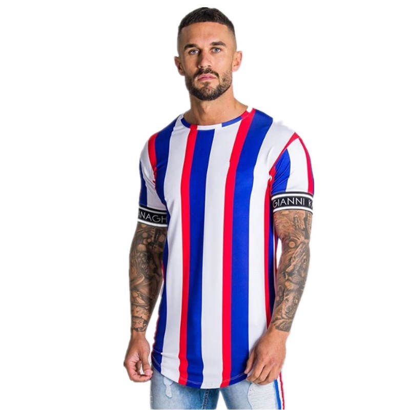 Title 18, Quick-drying striped casual sports T-shirt desi...