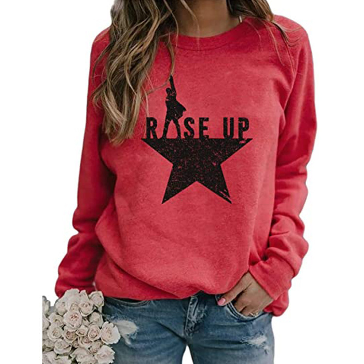 Title 2, Printed Casual Loose Hedging Long Sleeve Women