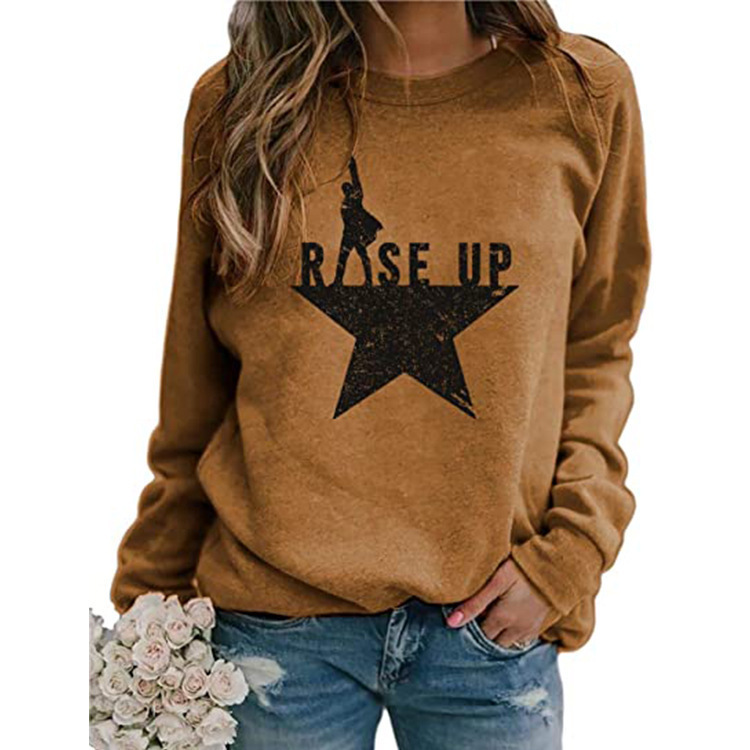 Title 3, Printed Casual Loose Hedging Long Sleeve Women