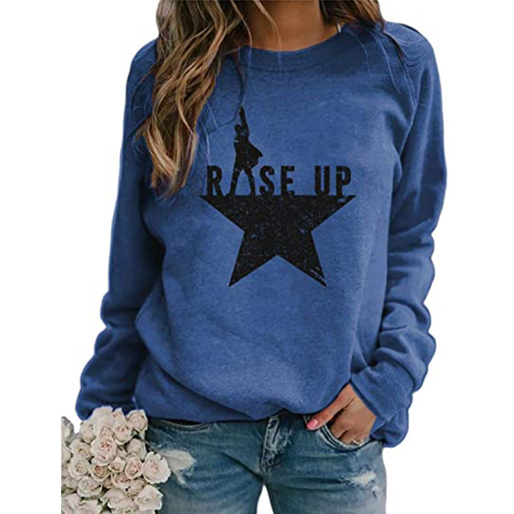 Title 4, Printed Casual Loose Hedging Long Sleeve Women