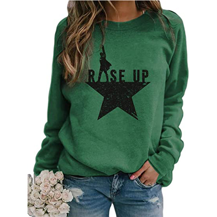 Title 5, Printed Casual Loose Hedging Long Sleeve Women