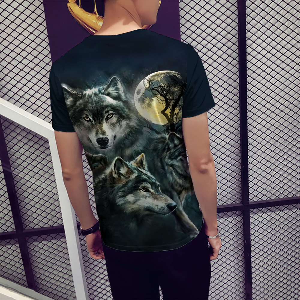 Title 6, Mens star wolf head short sleeve printed mens...