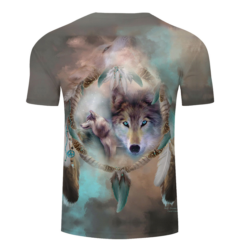 Title 9, Mens star wolf head short sleeve printed mens...