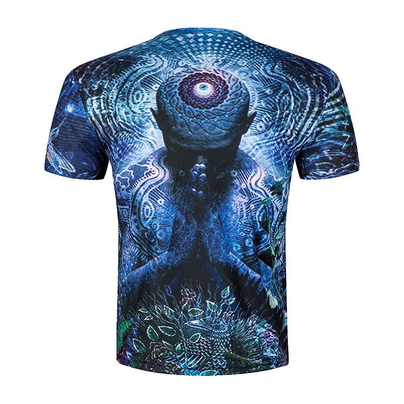 Title 1, Heren T-shirt met korte mouwen, 3D Blue Prayer....