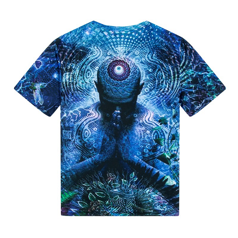 Title 3, T-shirt da uomo a maniche corte 3D Blue Prayer,...