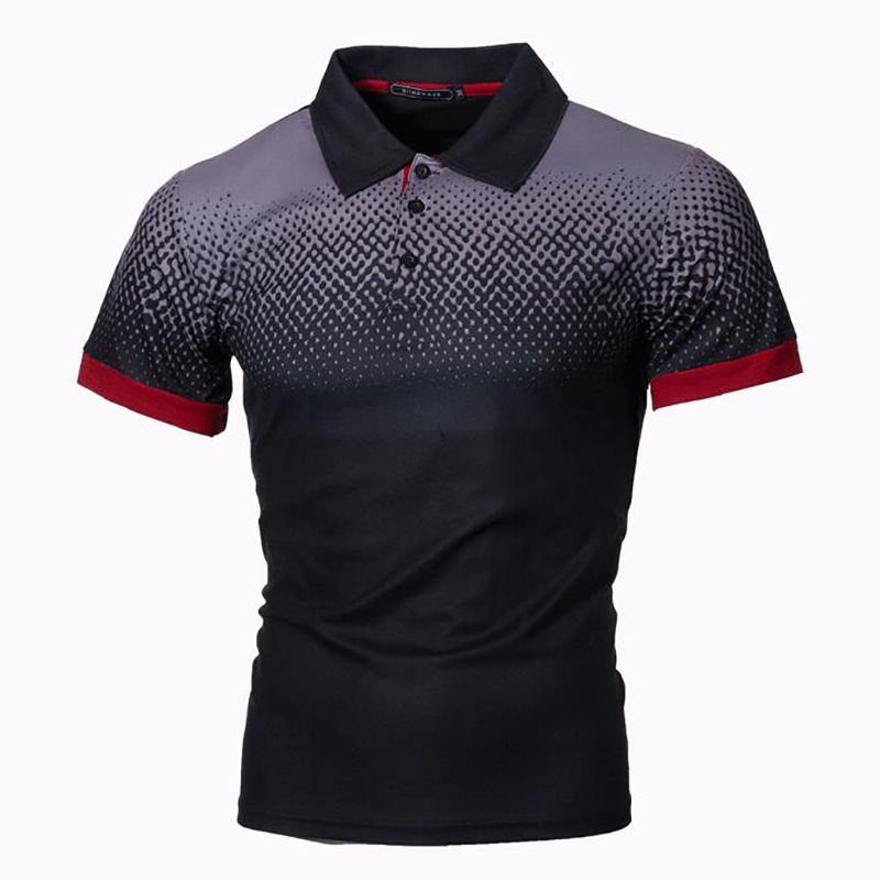 Title 4, Mens gradient 3D printed polo T-shirt. Breatha...