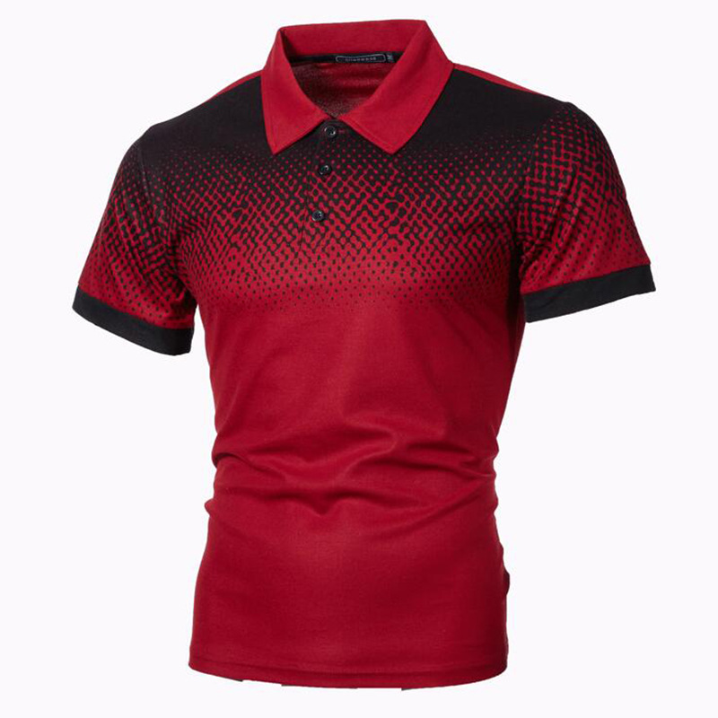 Title 6, Mens gradient 3D printed polo T-shirt. Breatha...