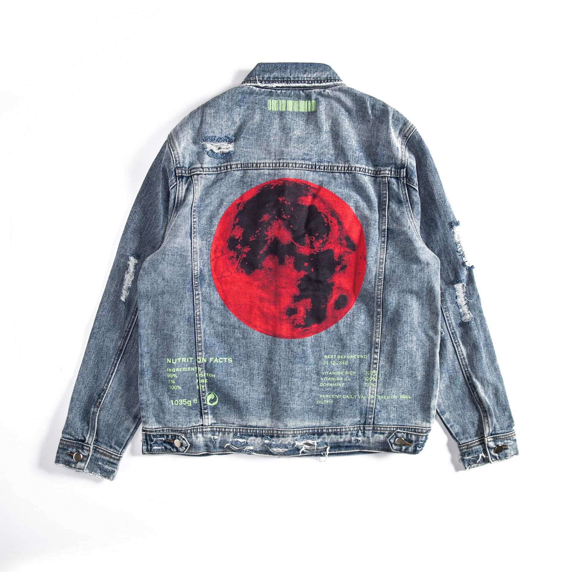 Title 2, Moon pattern loose mens denim jacket