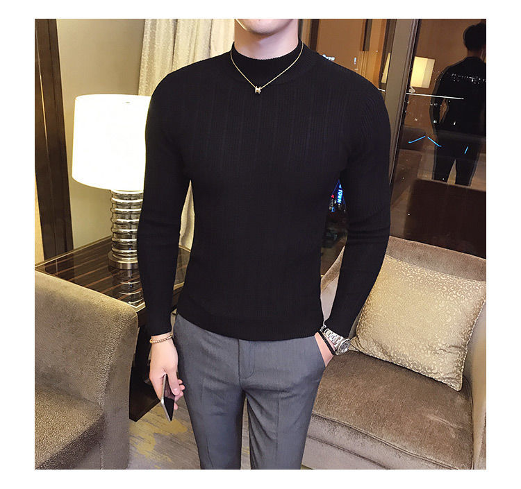 Title 5, Korean Korean Style Half Turtleneck Sweater Men