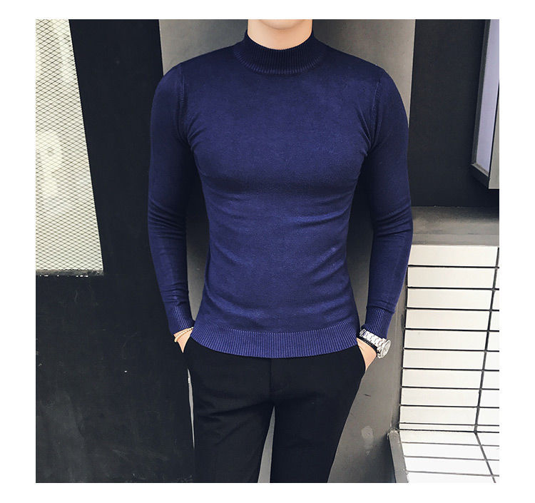 Title 11, Korean Korean Style Half Turtleneck Sweater Men