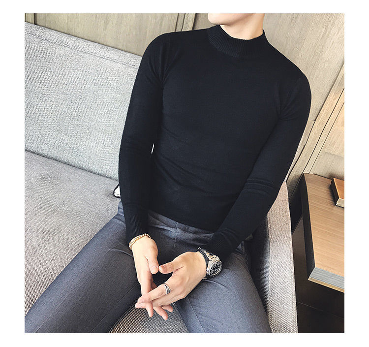 Title 15, Korean Korean Style Half Turtleneck Sweater Men