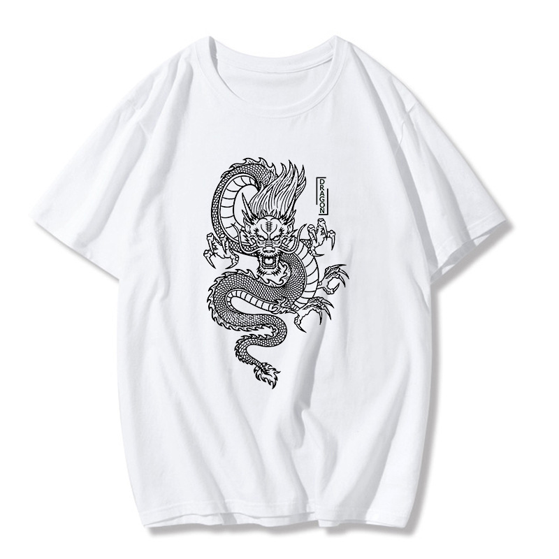 Title 6, Qinglong Fashion Kurzarm T-Shirt mit Print für ...