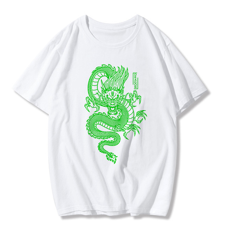 Title 7, Qinglong Fashion Kurzarm T-Shirt mit Print für ...