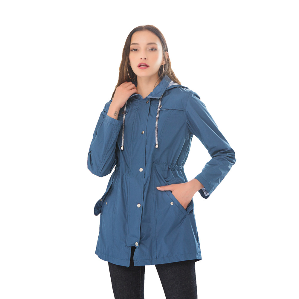 Title 8, Hooded trench coat for men and women, waterproo...